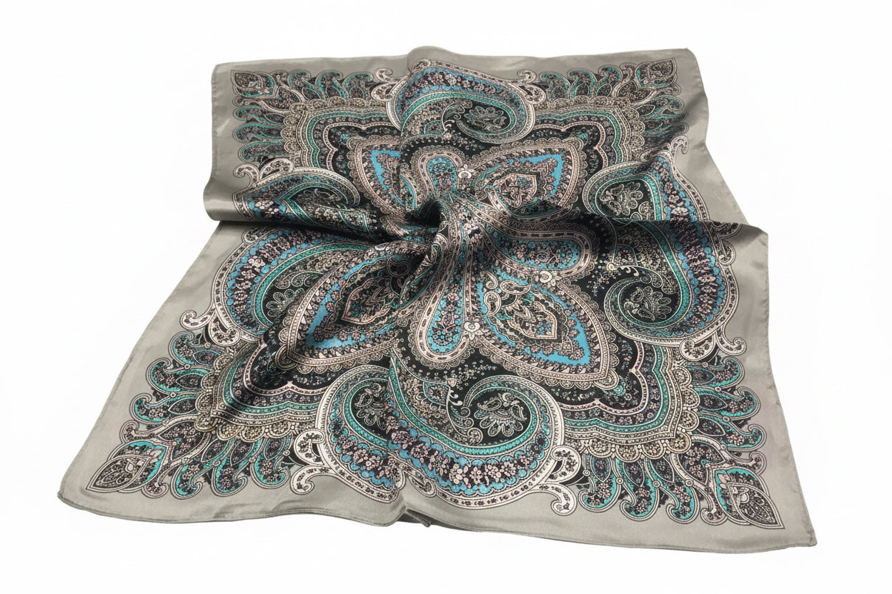 foulard seta stampa fiore Kashmir