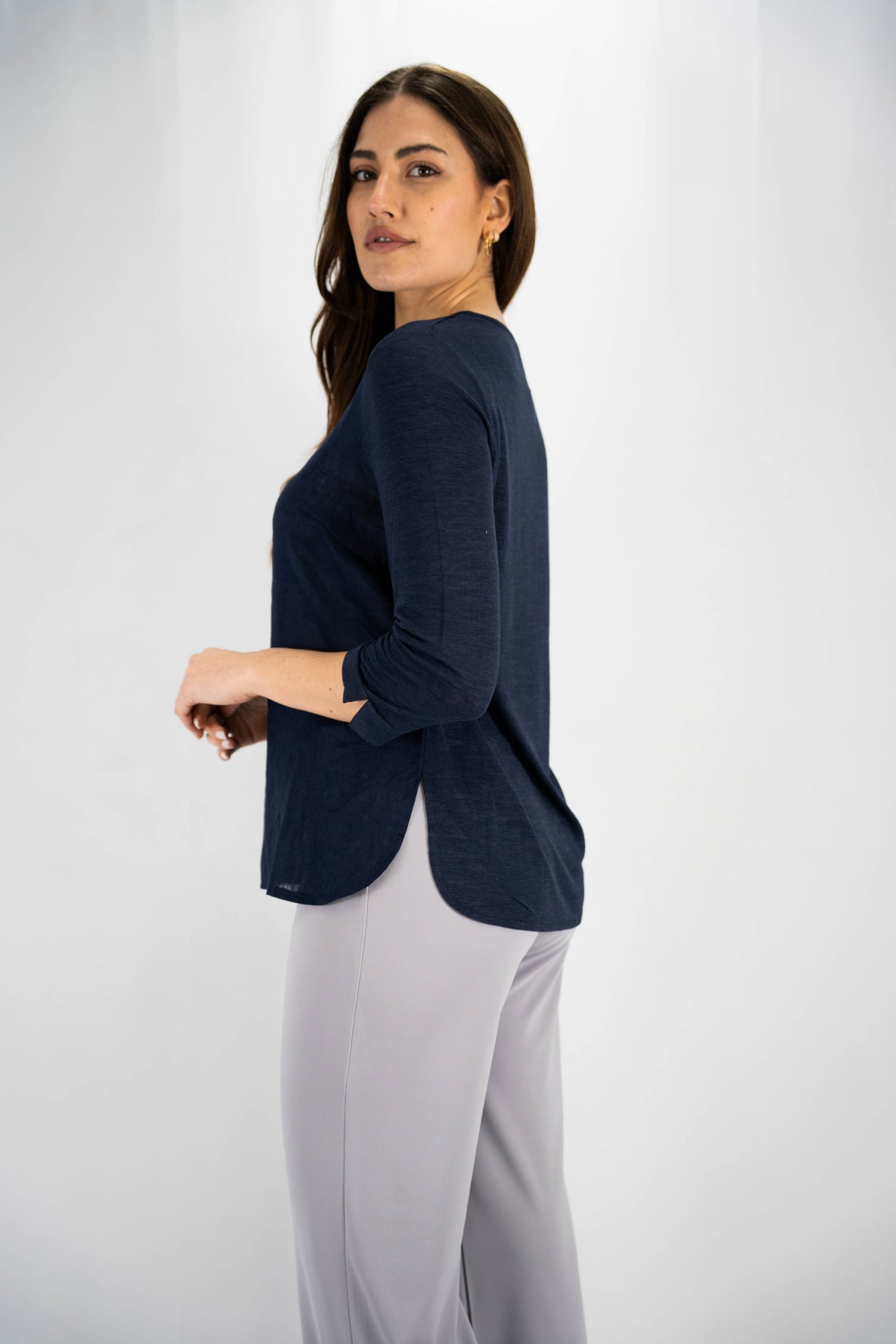 blusa serafino in lino