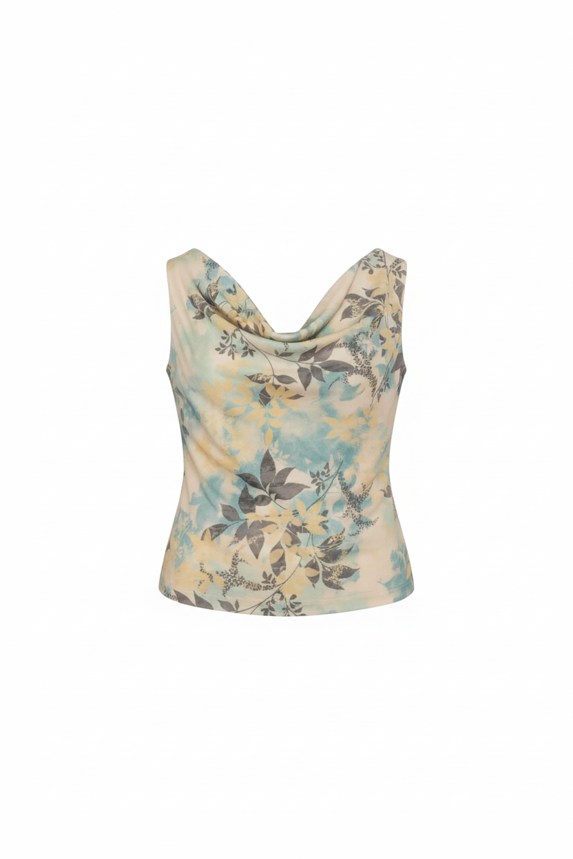 top scollo anello jersey fantasia