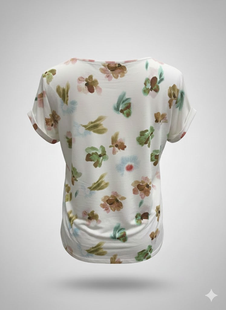 t-shirt raso viscosa fantasia