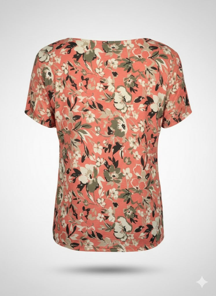 t-shirt raso fantasia fiorata