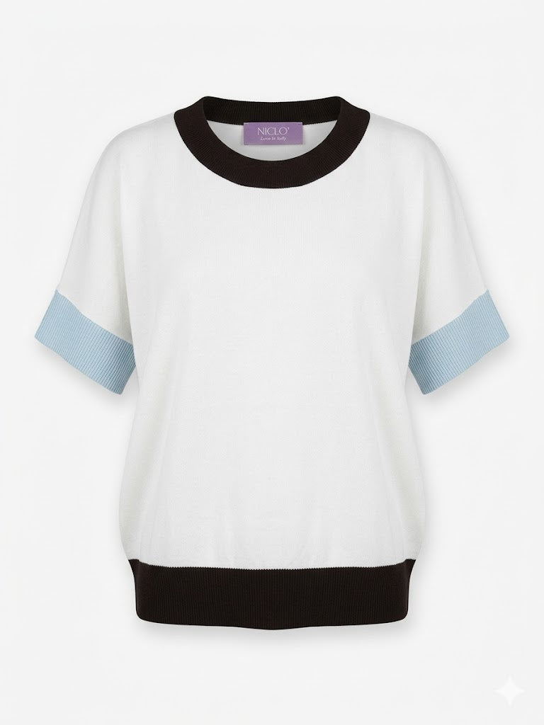 maglia girocollo tricolor