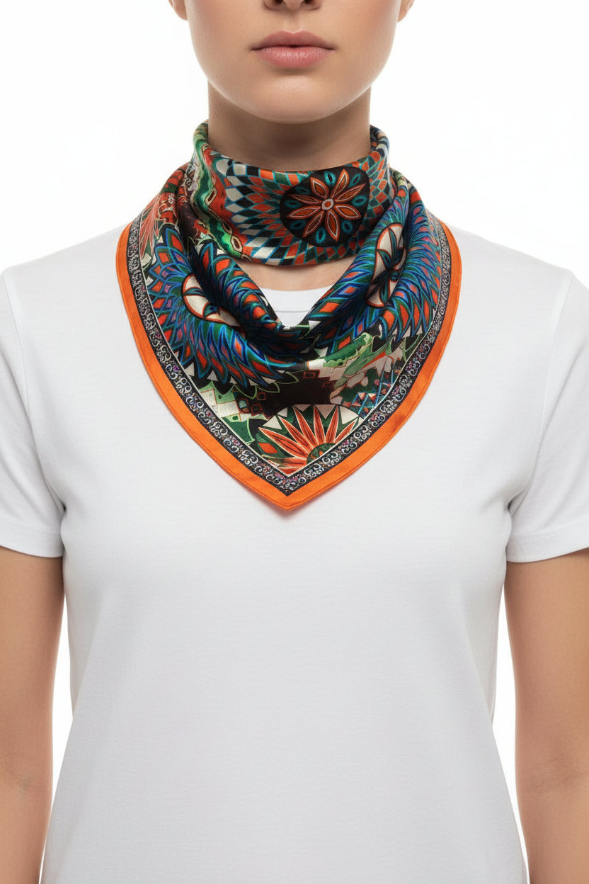 foulard seta fantasia '70