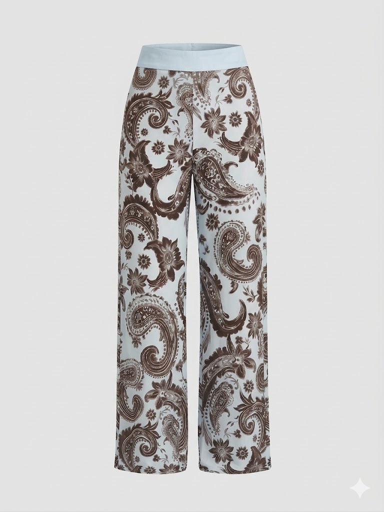 pantalone in jersey stampa fiore Kashmir