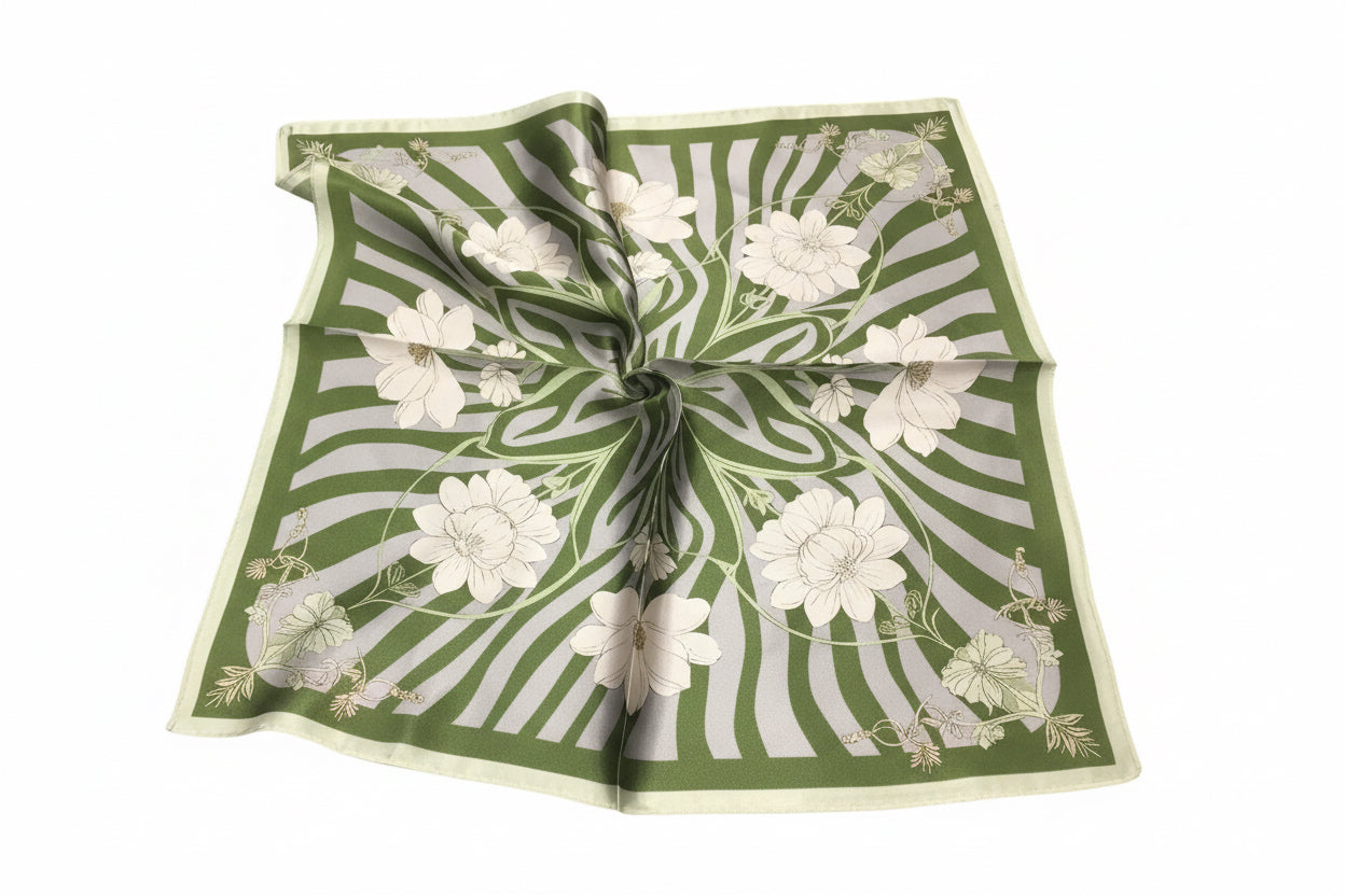 foulard seta fiore liquido