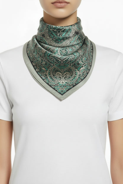 foulard seta stampa fiore Kashmir
