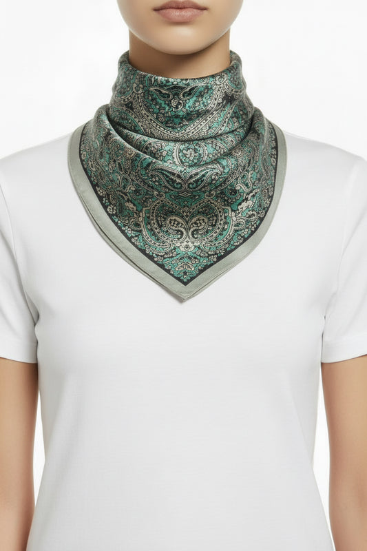 foulard seta stampa fiore Kashmir