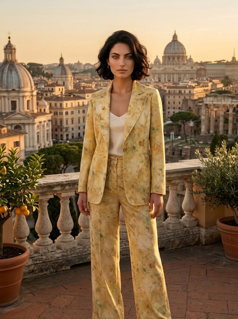 pantalone cotone astratto (X2174-F3)