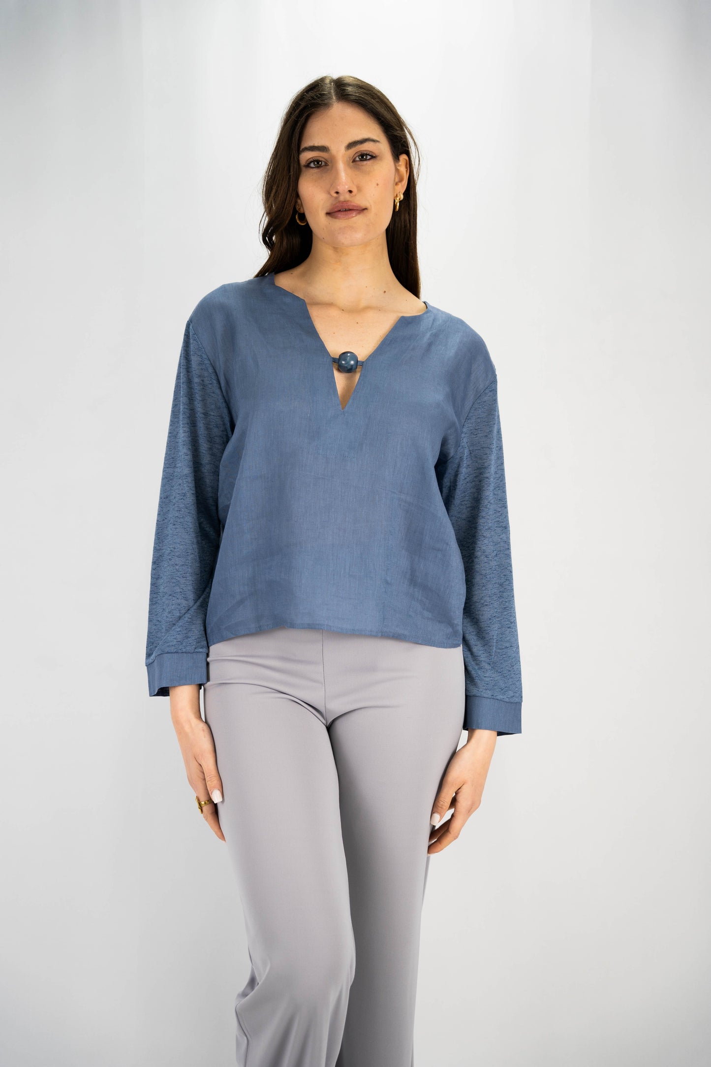 blusa in lino con sfera