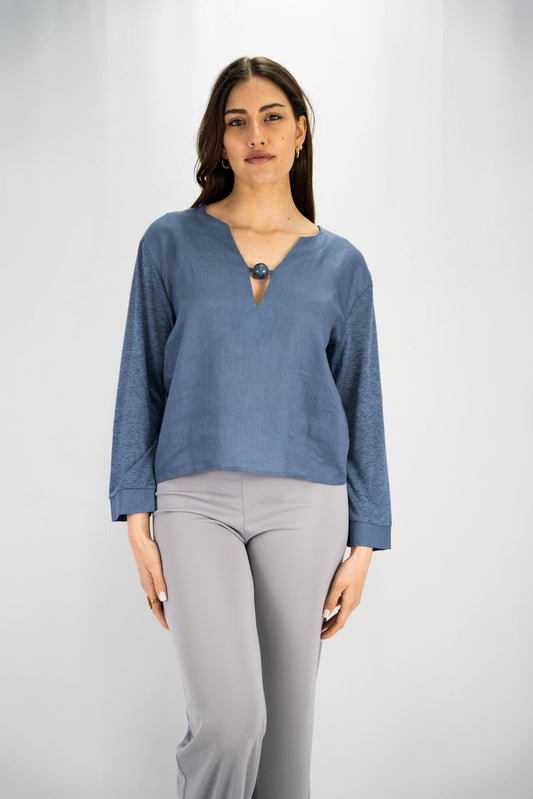 blusa in lino con sfera