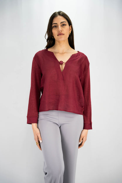 blusa in lino con sfera