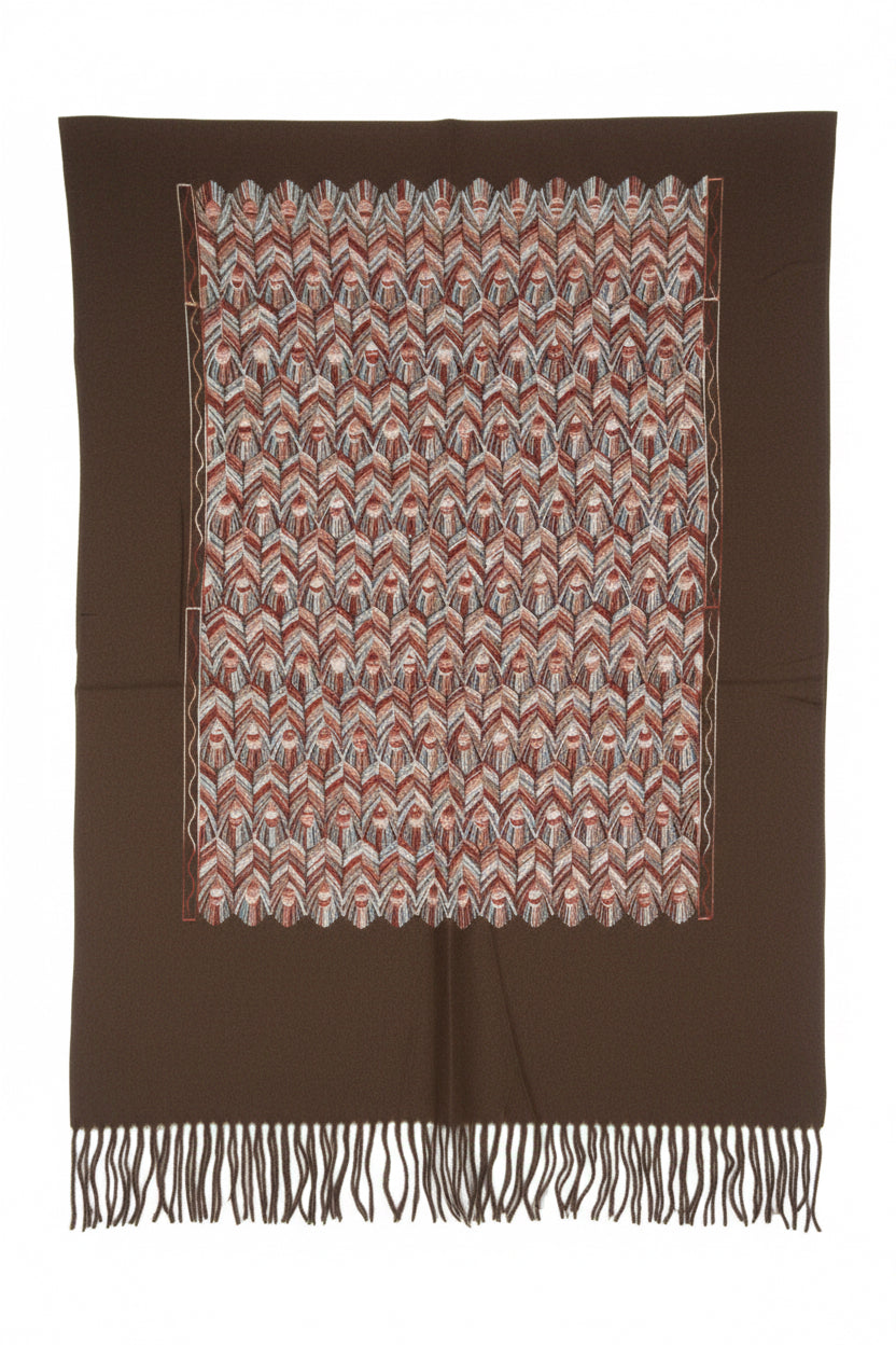 viscosa lana ricamo piume (M1680)