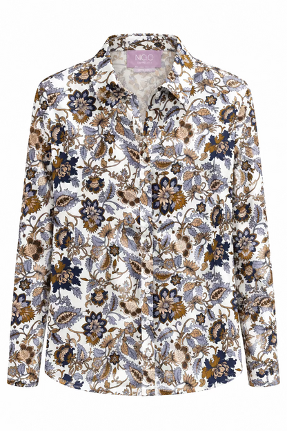 camicia vis+jersey fiorata (265W1410)