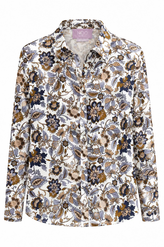 camicia vis+jersey fiorata (265W1410)