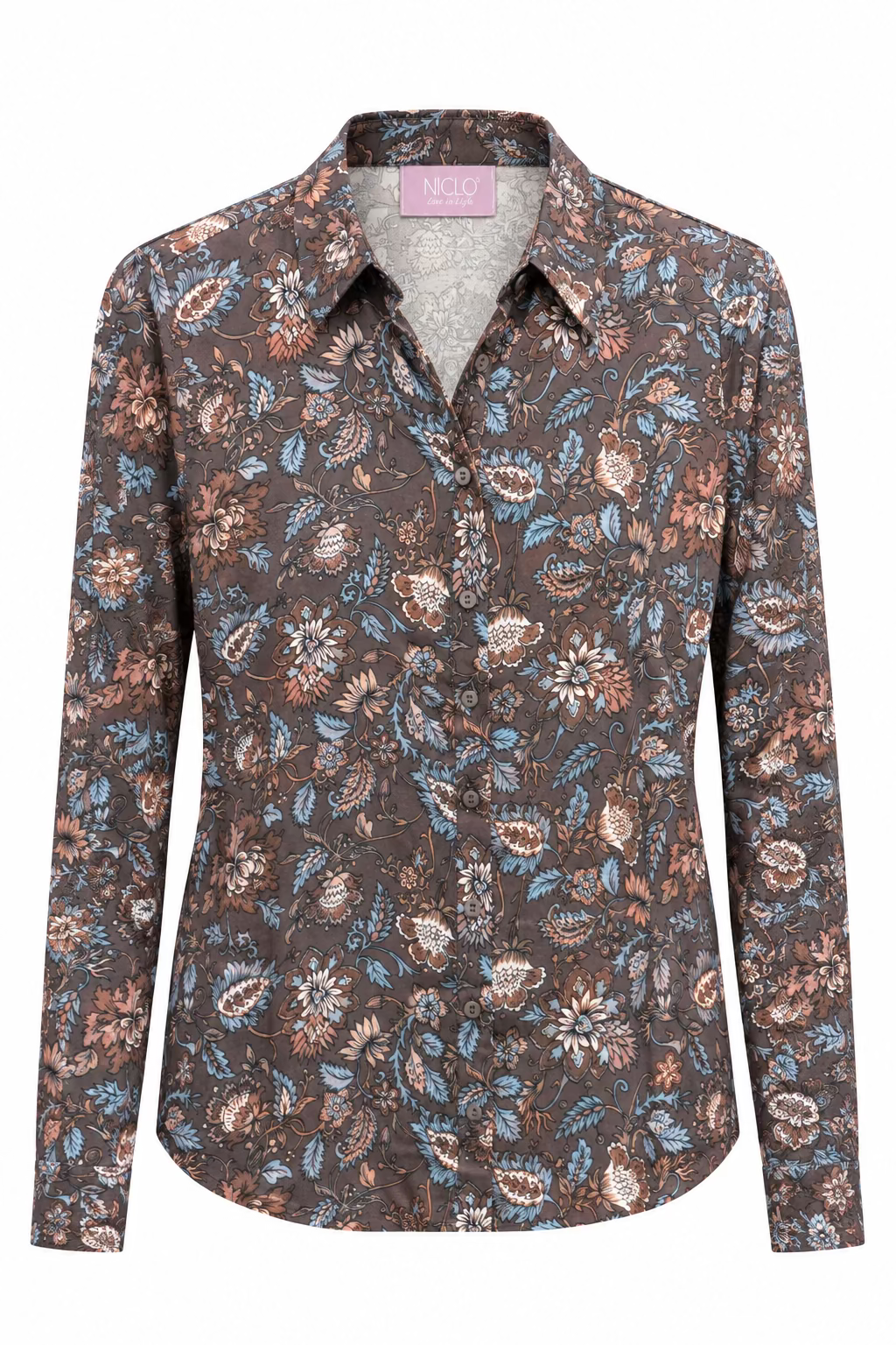 camicia vis+jersey fiorata (265W1410)