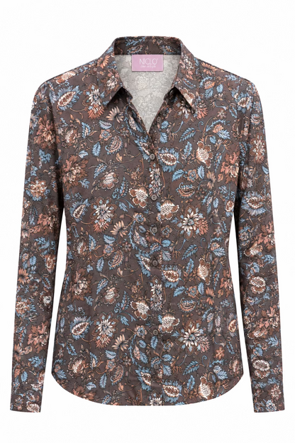 camicia vis+jersey fiorata (265W1410)