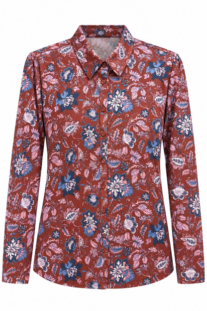 camicia vis+jersey fiorata (265W1410)
