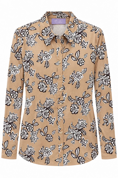 camicia vis+jersey fiore (265W1450)