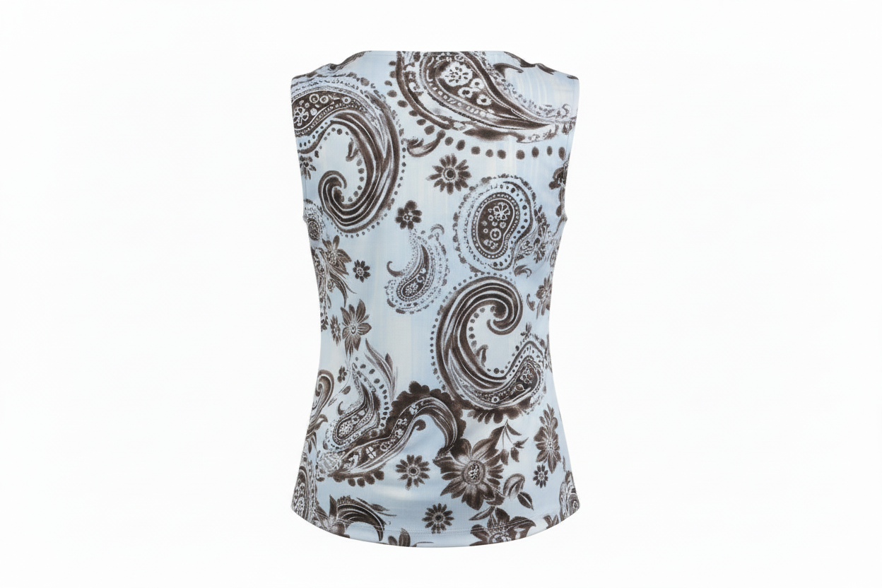 top scollo anello jersey fantasia