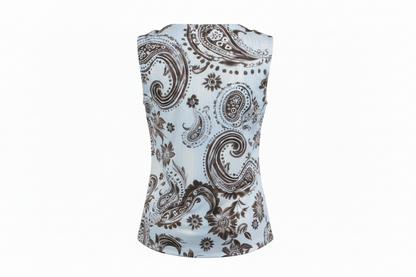 top scollo anello jersey fantasia