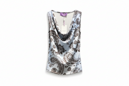 top scollo anello jersey fantasia