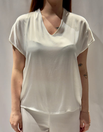 blusa scollo v in viscosa