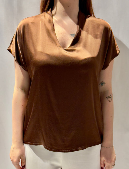 blusa scollo v in viscosa