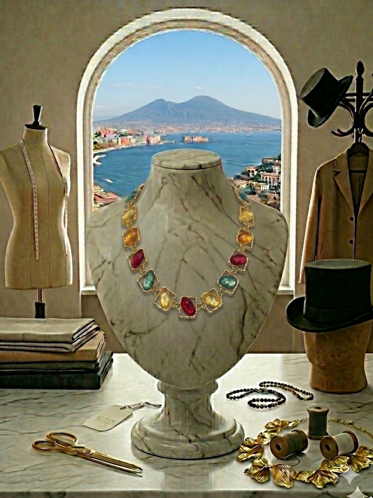 girocollo con pietre colorate