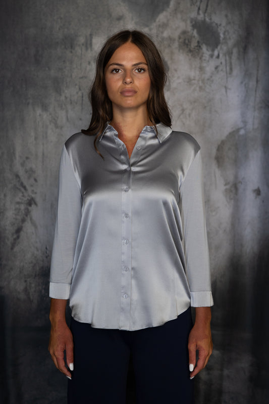 Camicia Seta Mael Silver