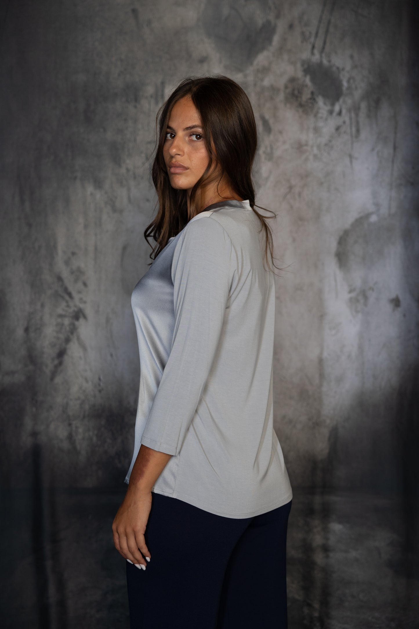 Blusa in Seta Maya Silver