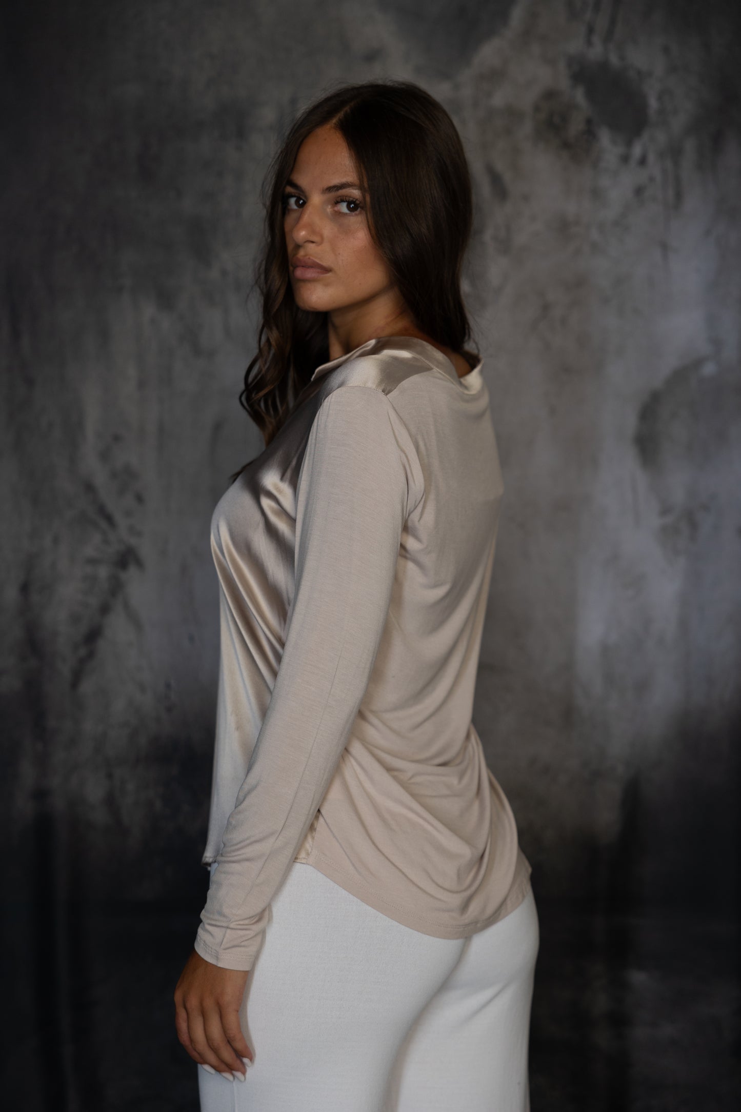 Blusa in Seta Maya Beige