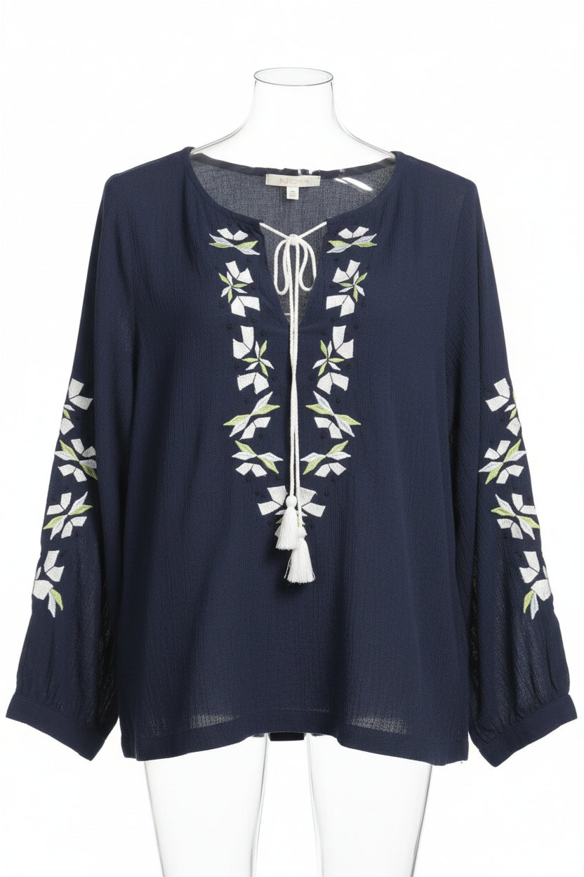 blusa cotone ricamata