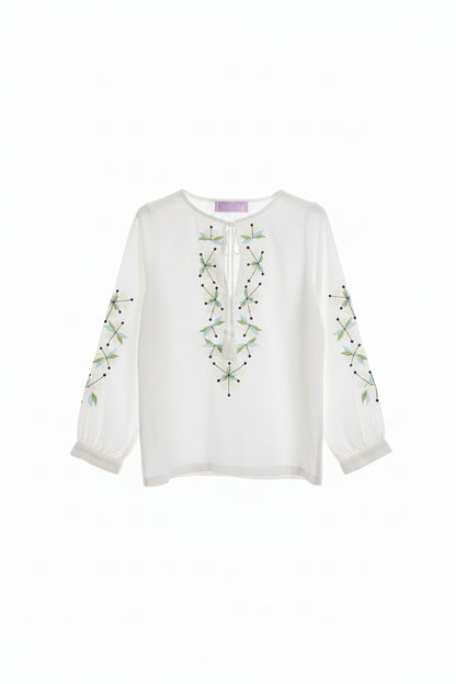 blusa cotone ricamata