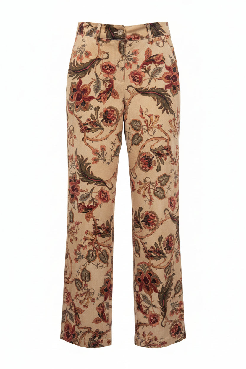 pantalone cotone fiori (X2174-F4)