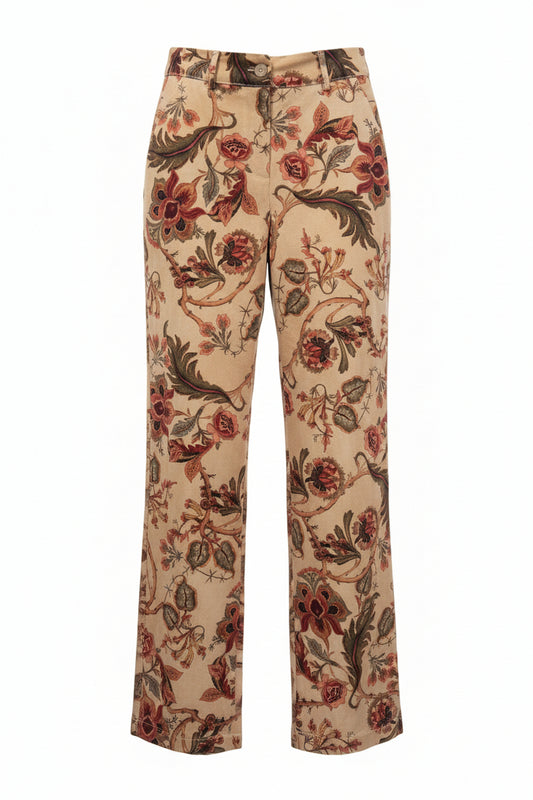 pantalone cotone fiori (X2174-F4)