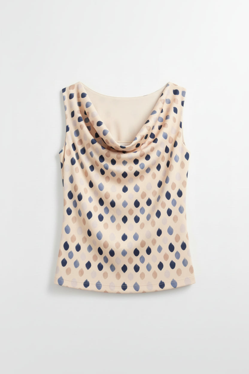 top scollo anello jersey fantasia