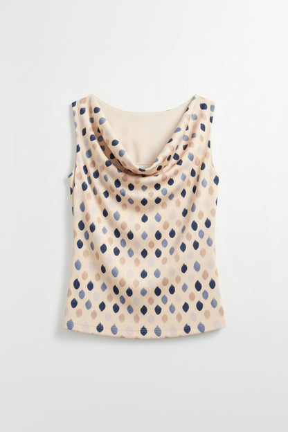 top scollo anello jersey fantasia