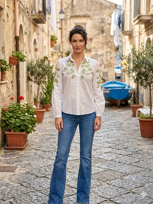 camicia cotone ricamo