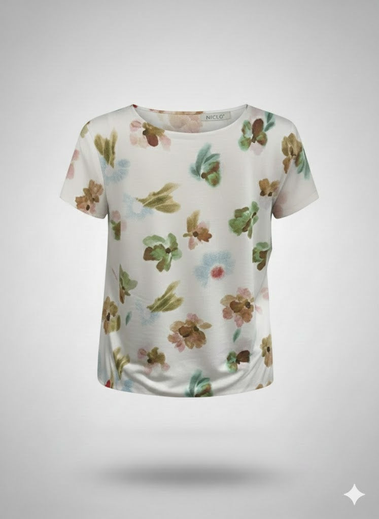 t-shirt raso viscosa fantasia