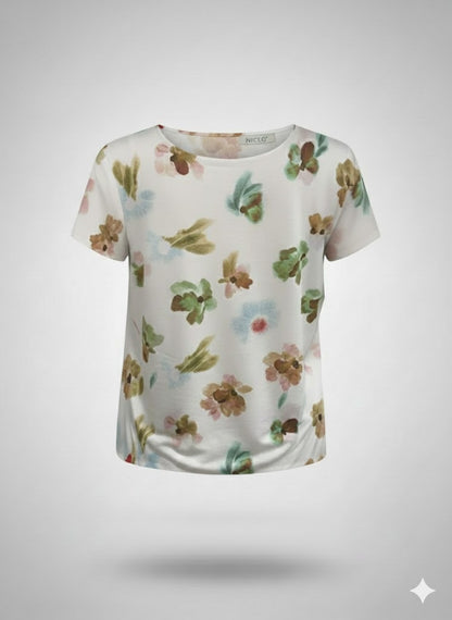 t-shirt raso viscosa fantasia