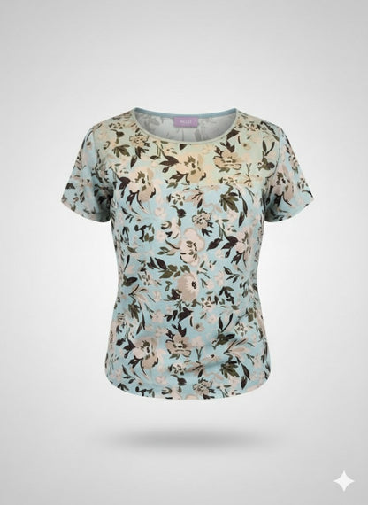 t-shirt raso fantasia fiorata