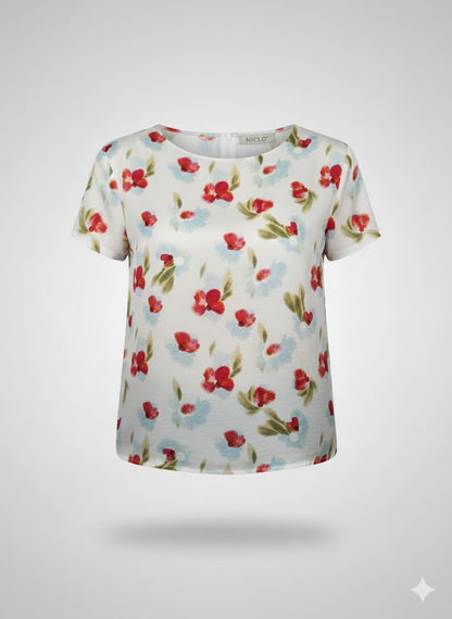 t-shirt raso viscosa fantasia