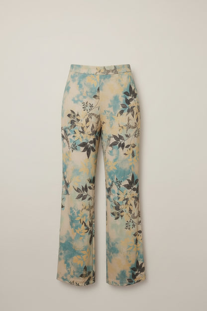 pantalone in jersey stampa fiorata