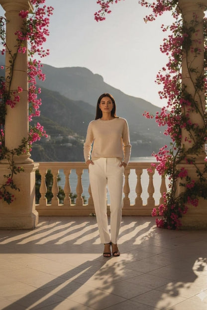 Girocollo misto lino