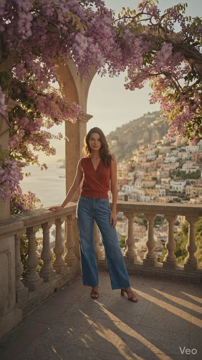 gilet incrociato in filo