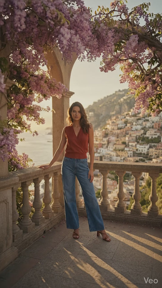 gilet incrociato in filo