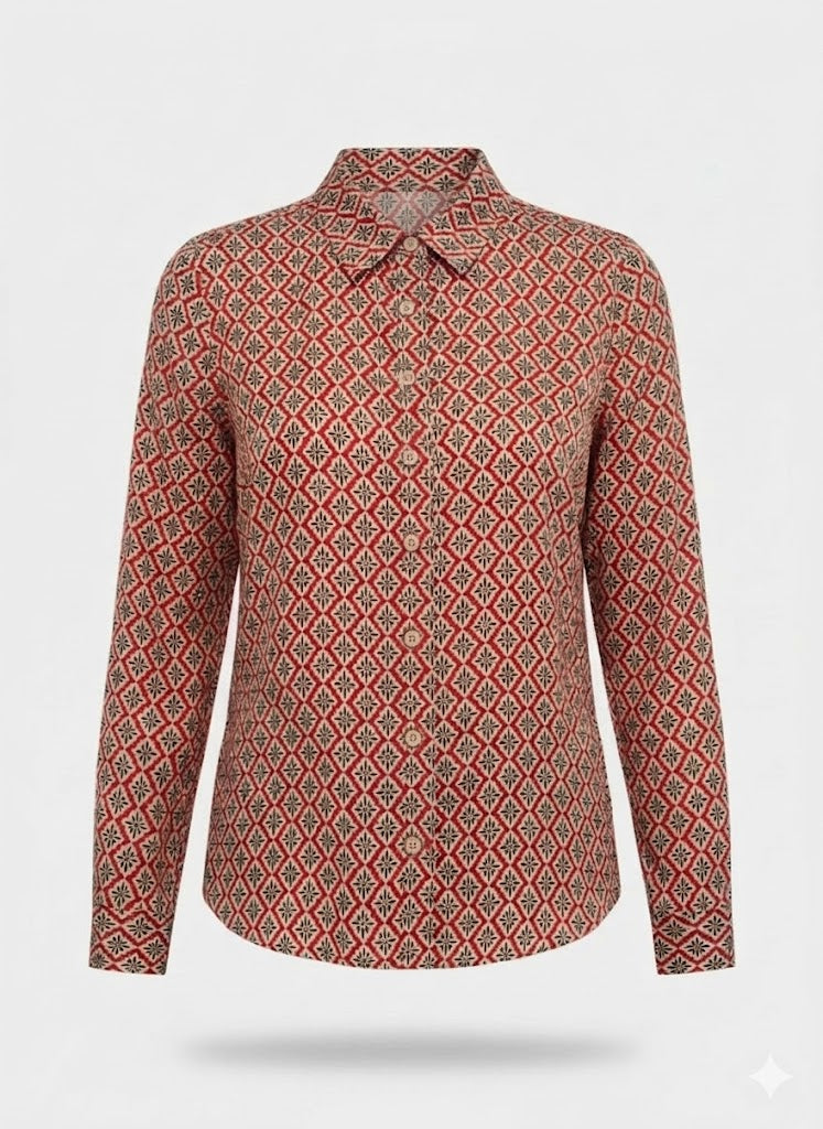 camicia viscosa rombi