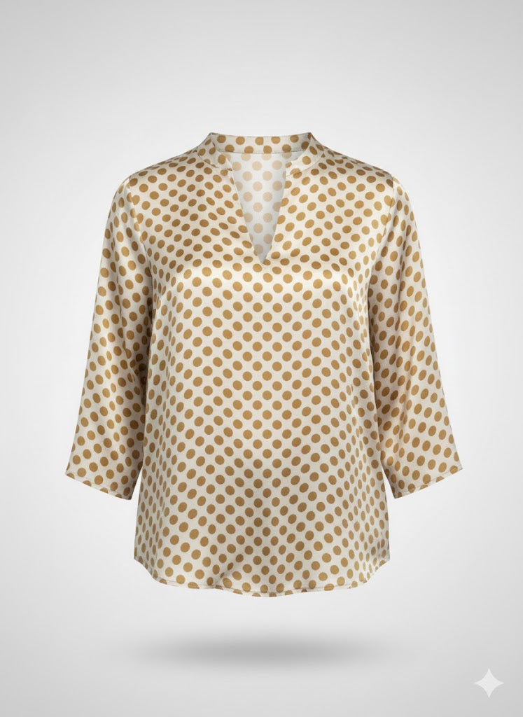 BLUSA IN VISCOSA STAMPA POIS