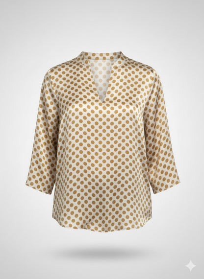 BLUSA IN VISCOSA STAMPA POIS