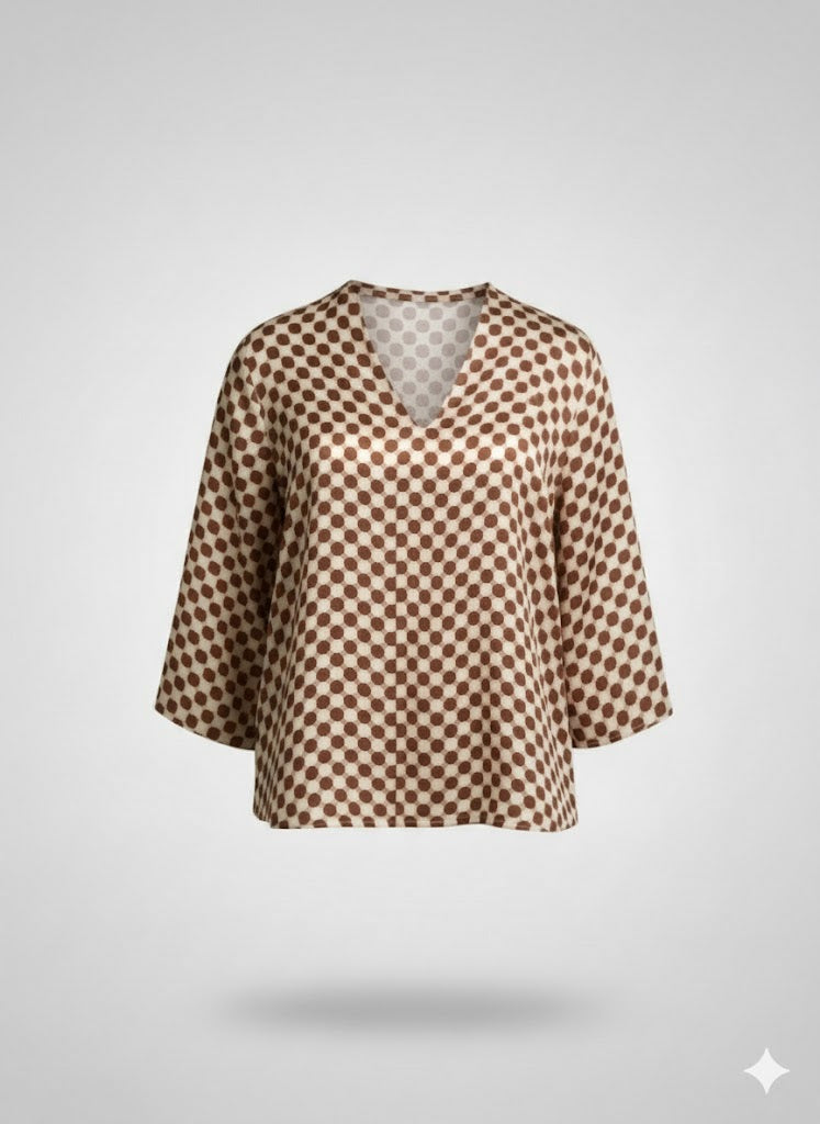 BLUSA IN VISCOSA STAMPA POIS